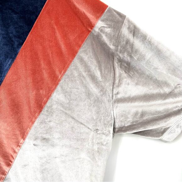 ASOS DESIGN co-ord oversized t-shirt in velour colour block Size S - Picture 2 of 6